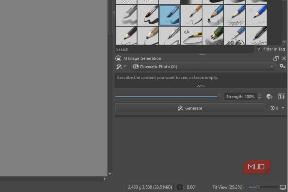 Krita's AI prompt interface generating content based on text input