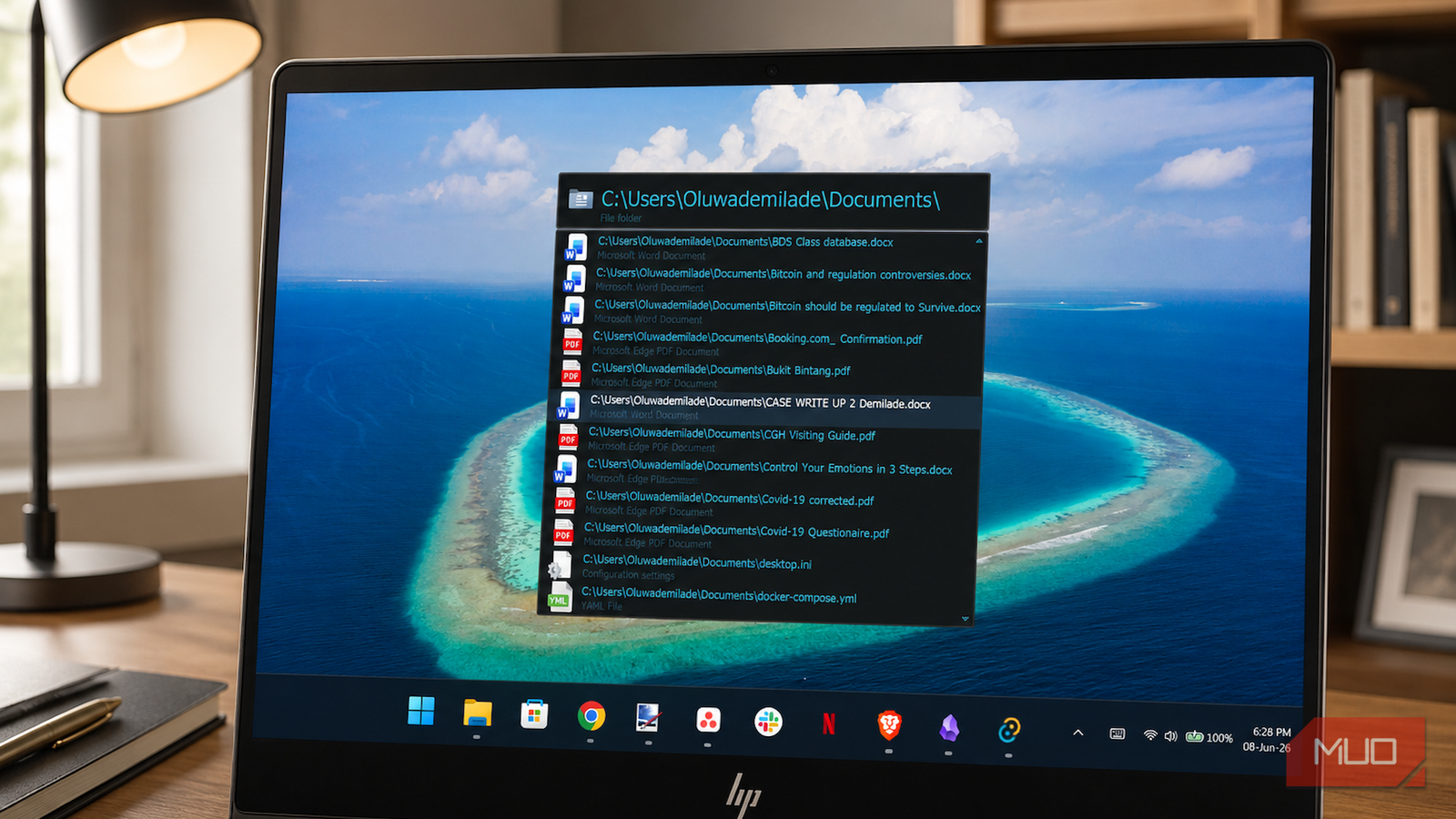Laptop showing Executor launcher on a desk.