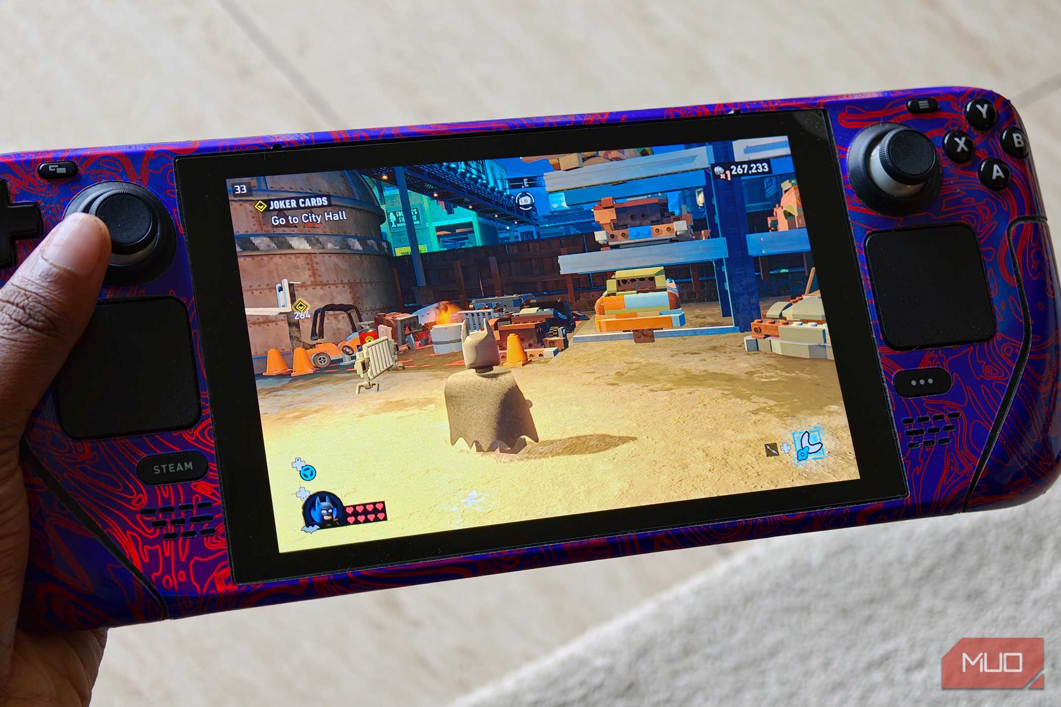 lego batman playing on steam deck