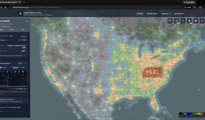 Light Pollution Maps App showing a Bortle class 1 region in Montana USA