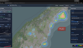 Light Pollution Maps App showing a Bortle class 4 region in New Zealand