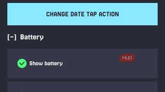 Mako settings date battery and temperature