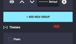 Mako settings groups and themes Dracula selected