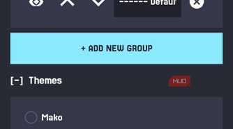 Mako settings groups and themes Dracula selected
