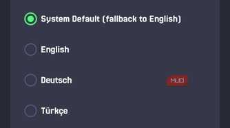 Mako settings language and data export clear