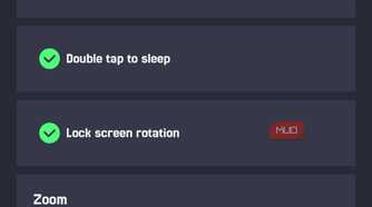 Mako settings system section top