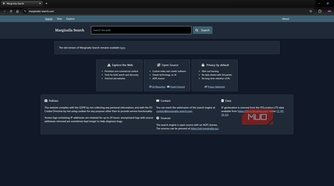 Marginalia search engine landing page