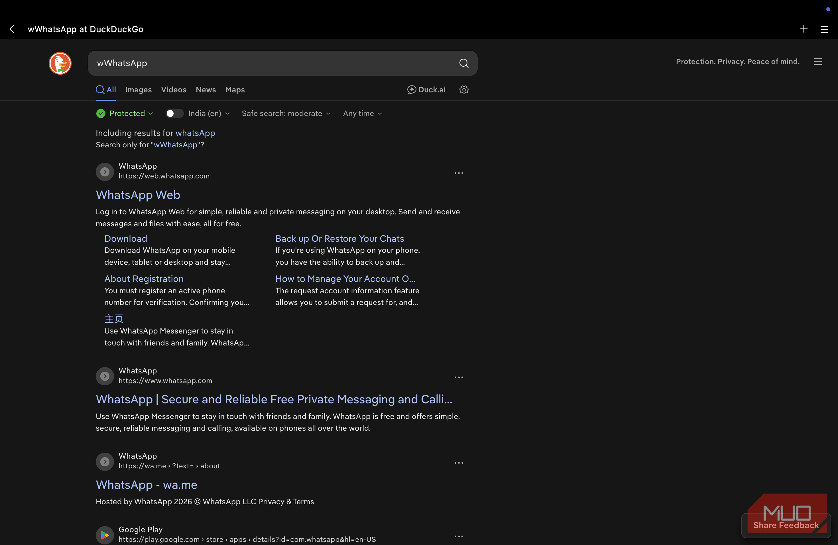 Min Browser DuckDuckGo integration
