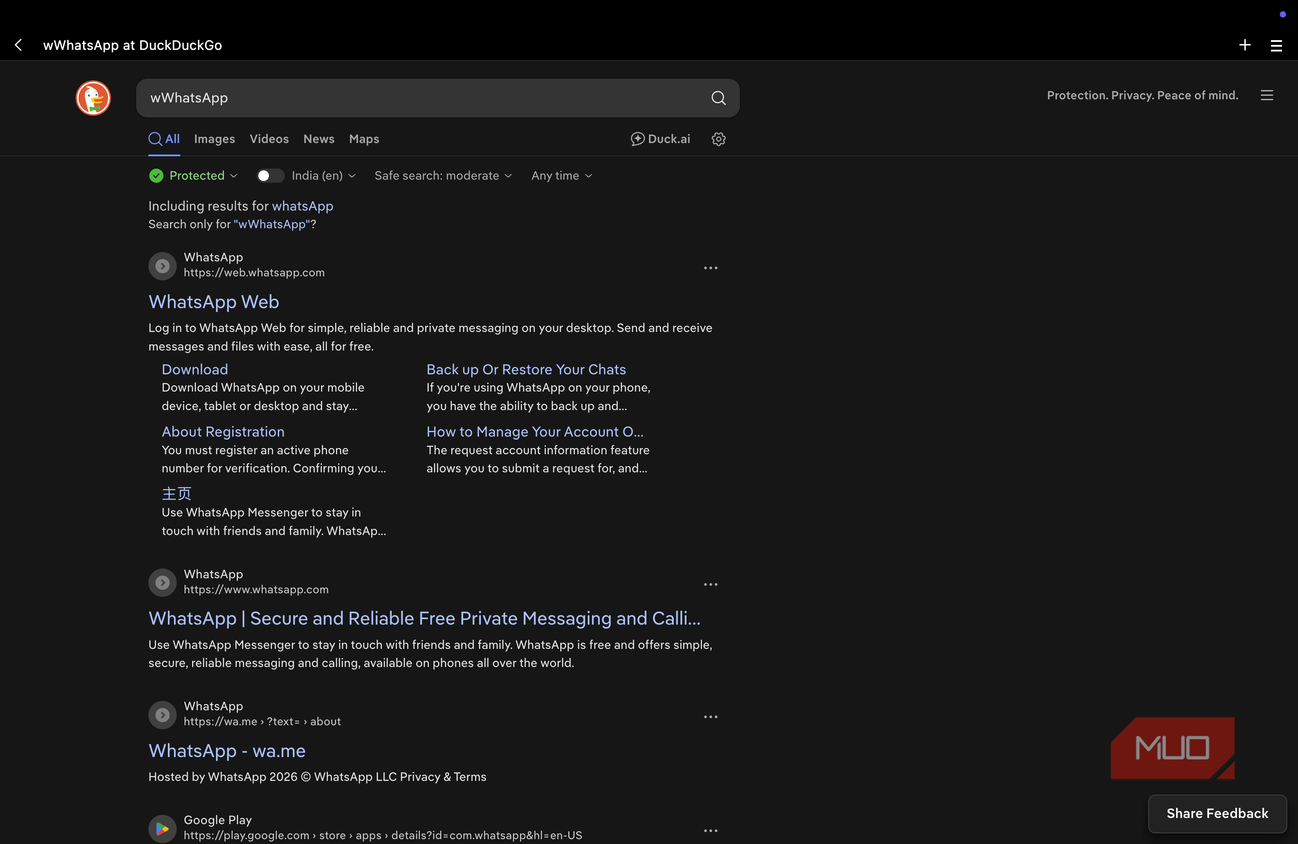 Min Browser DuckDuckGo integration