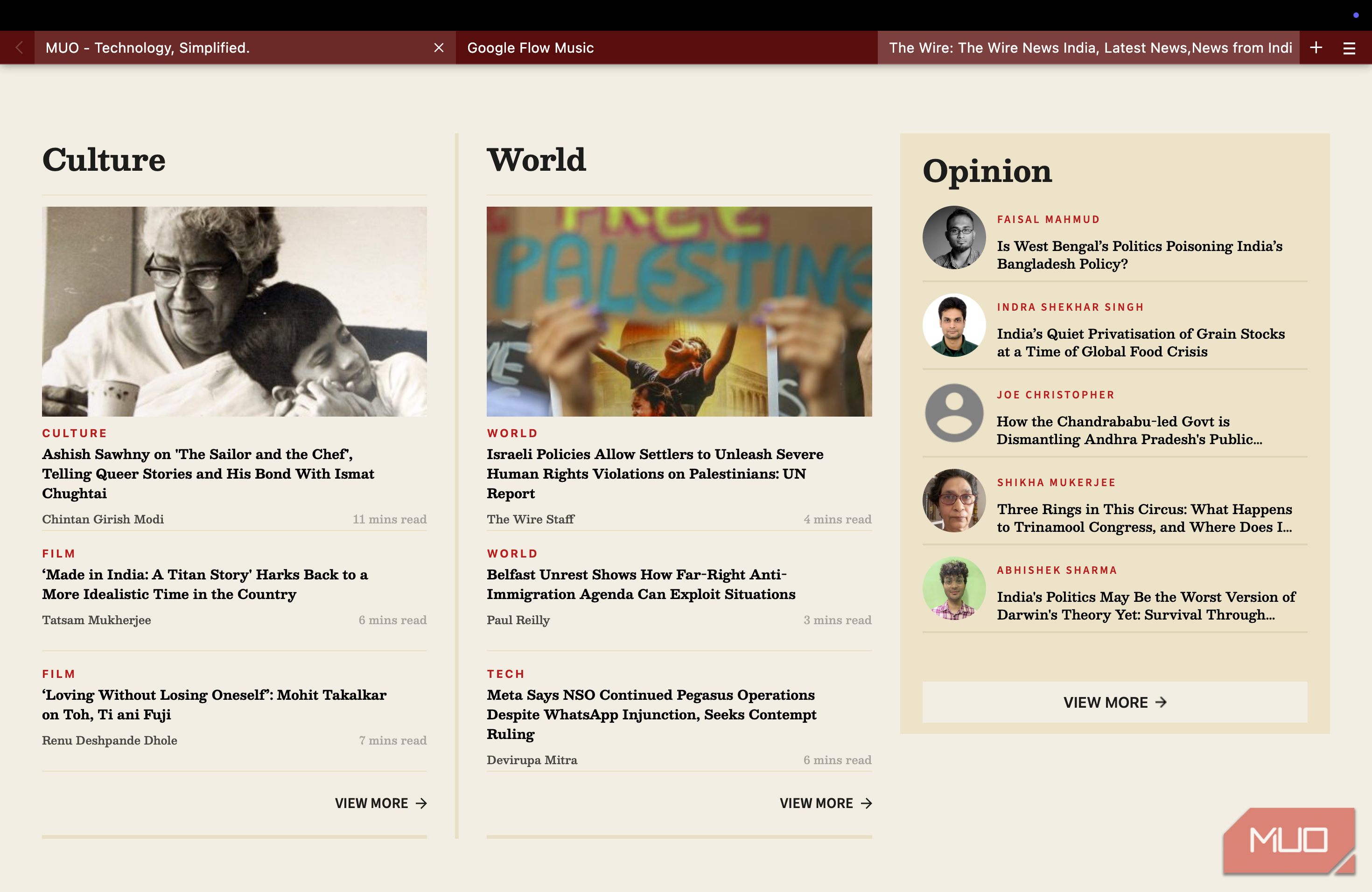 Min Browser with multiple tabs open