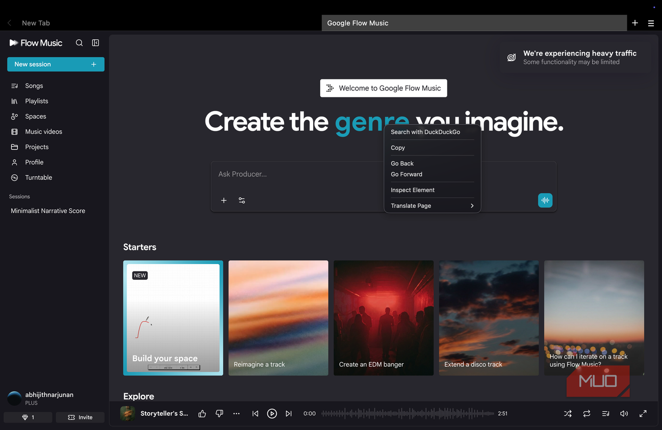 navigation options on Min Browser