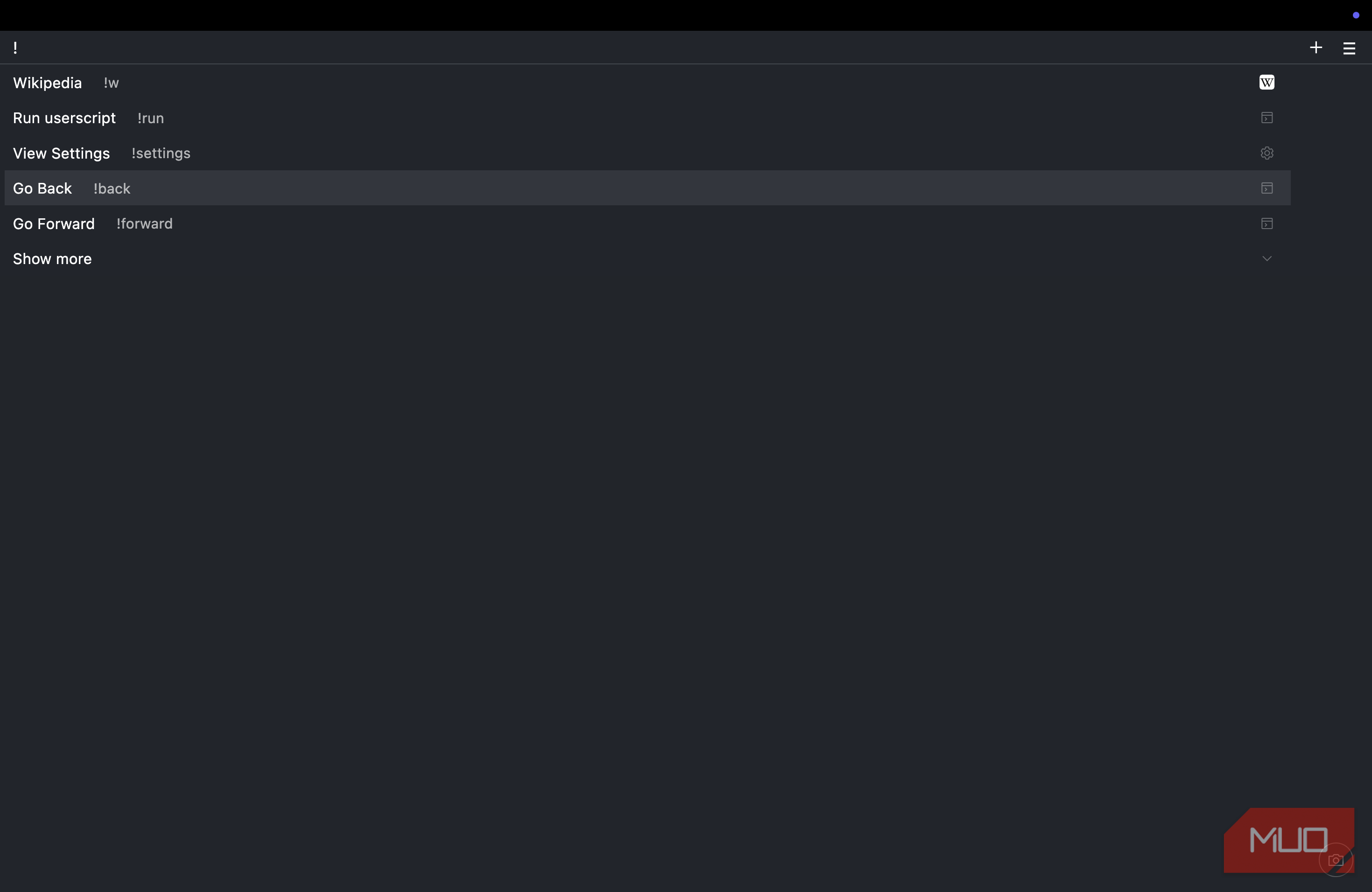 search function on Min Browser