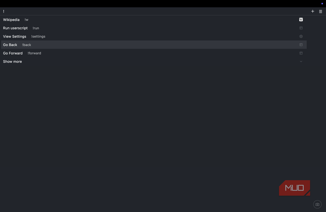 search function on Min Browser