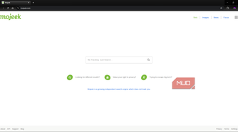 Mojeek search engine landing page