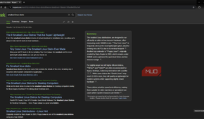 Mojeek search engine results from query with AI summary