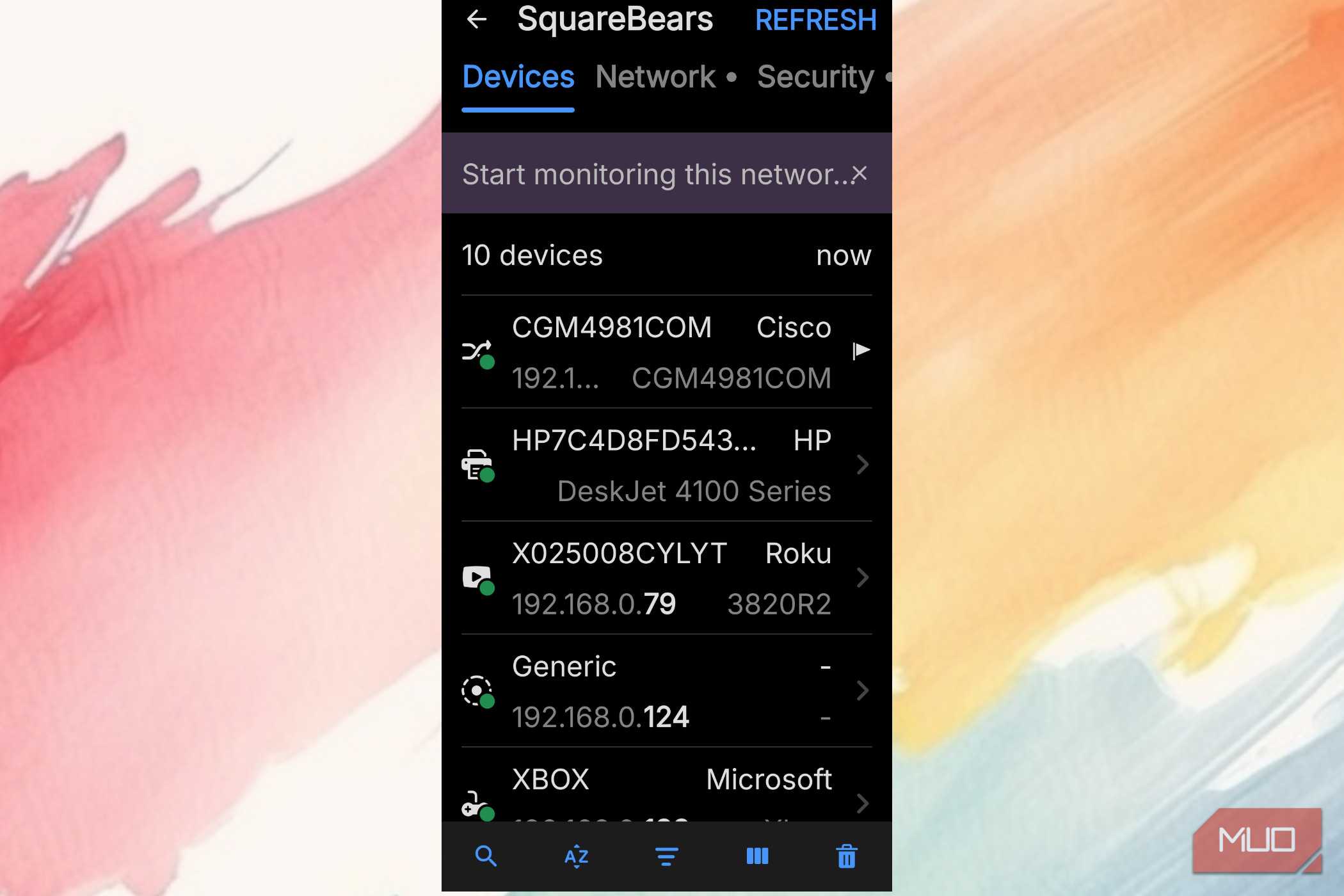 More devivces connected and seen by Fing