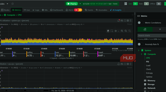 Netdata CPU data
