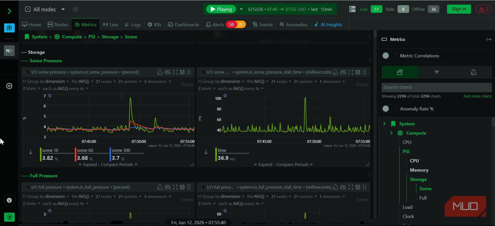 Netdata storage data