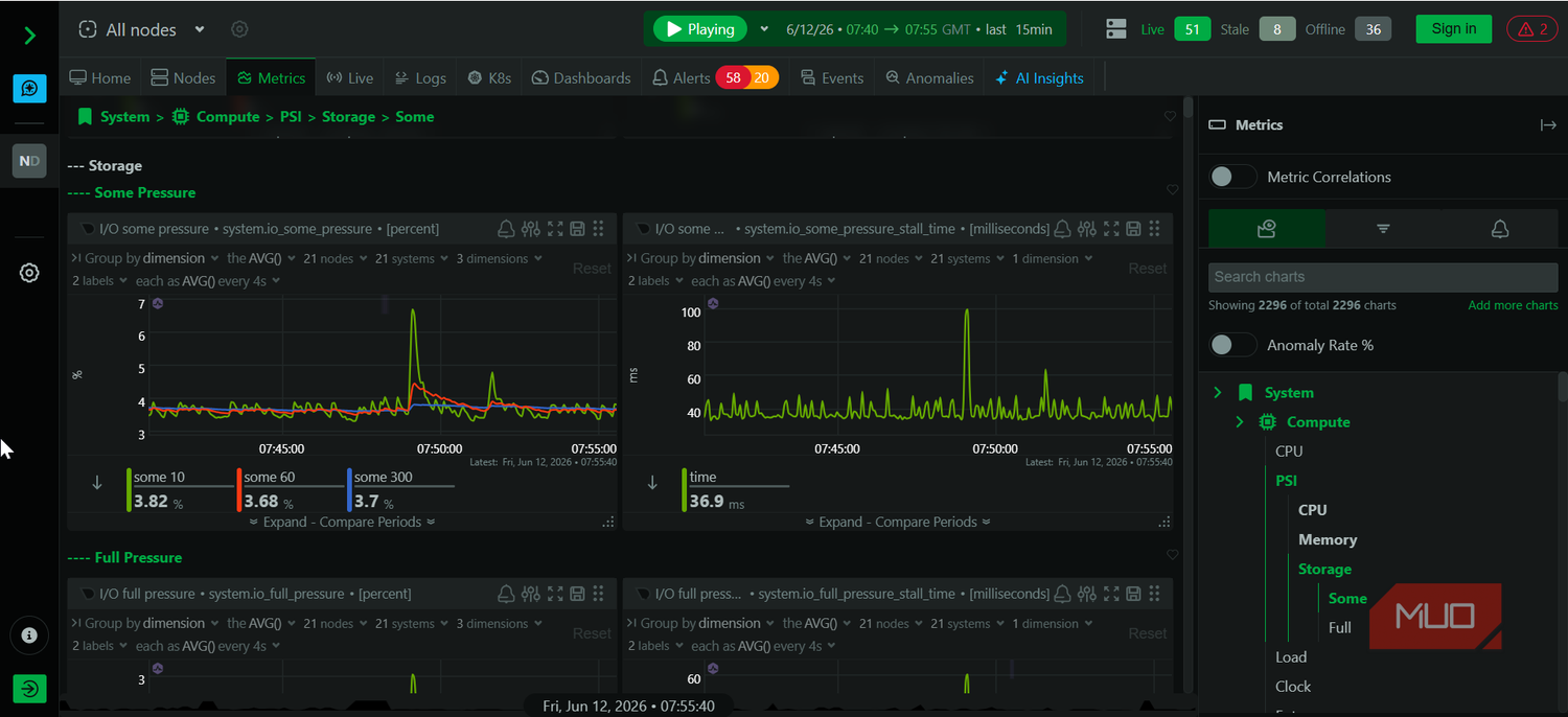 Netdata storage data