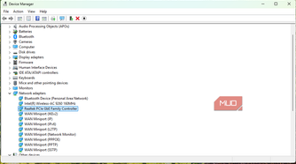 Network Adapters in Device Manager