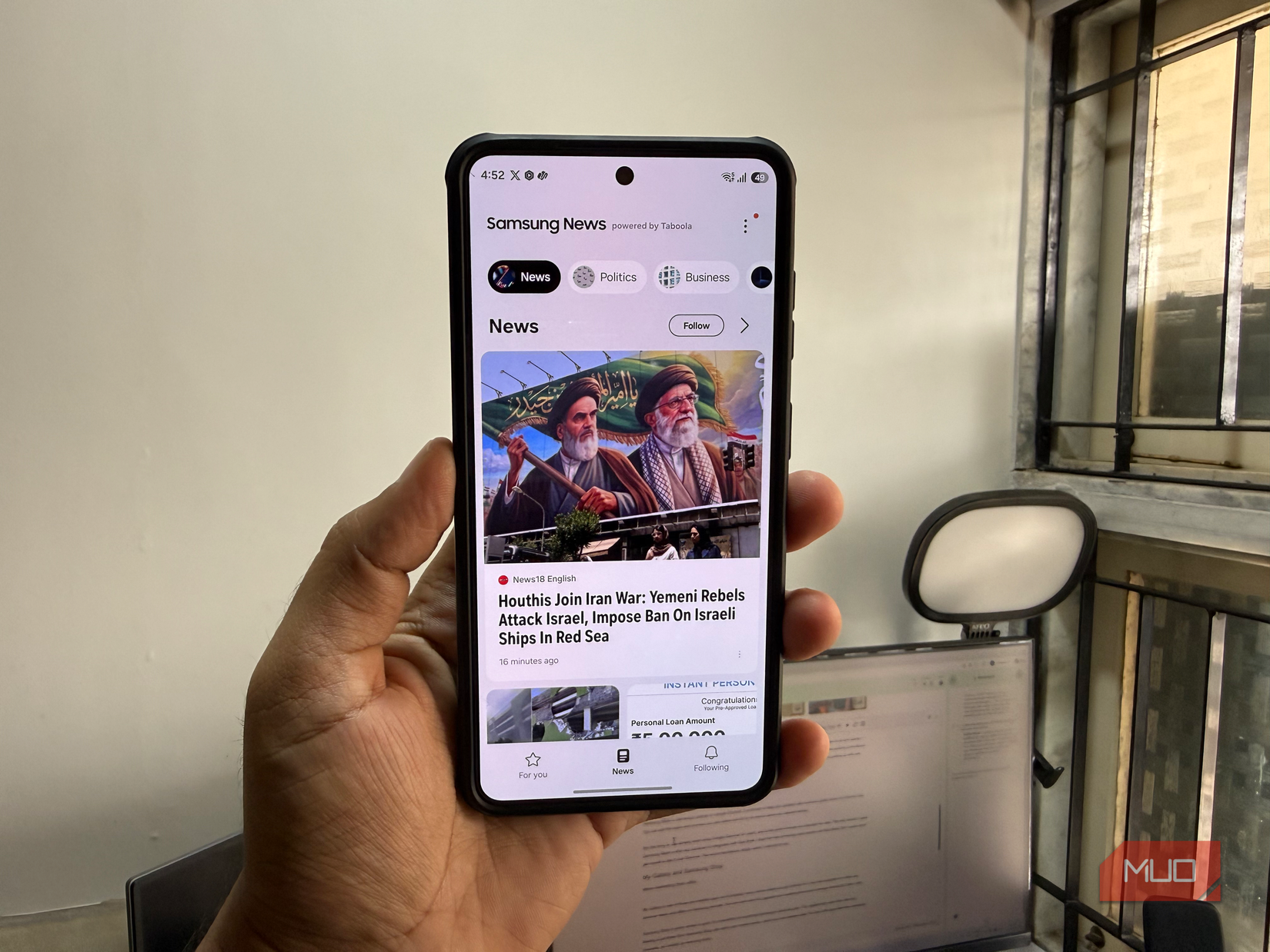 News app on Samsung phone