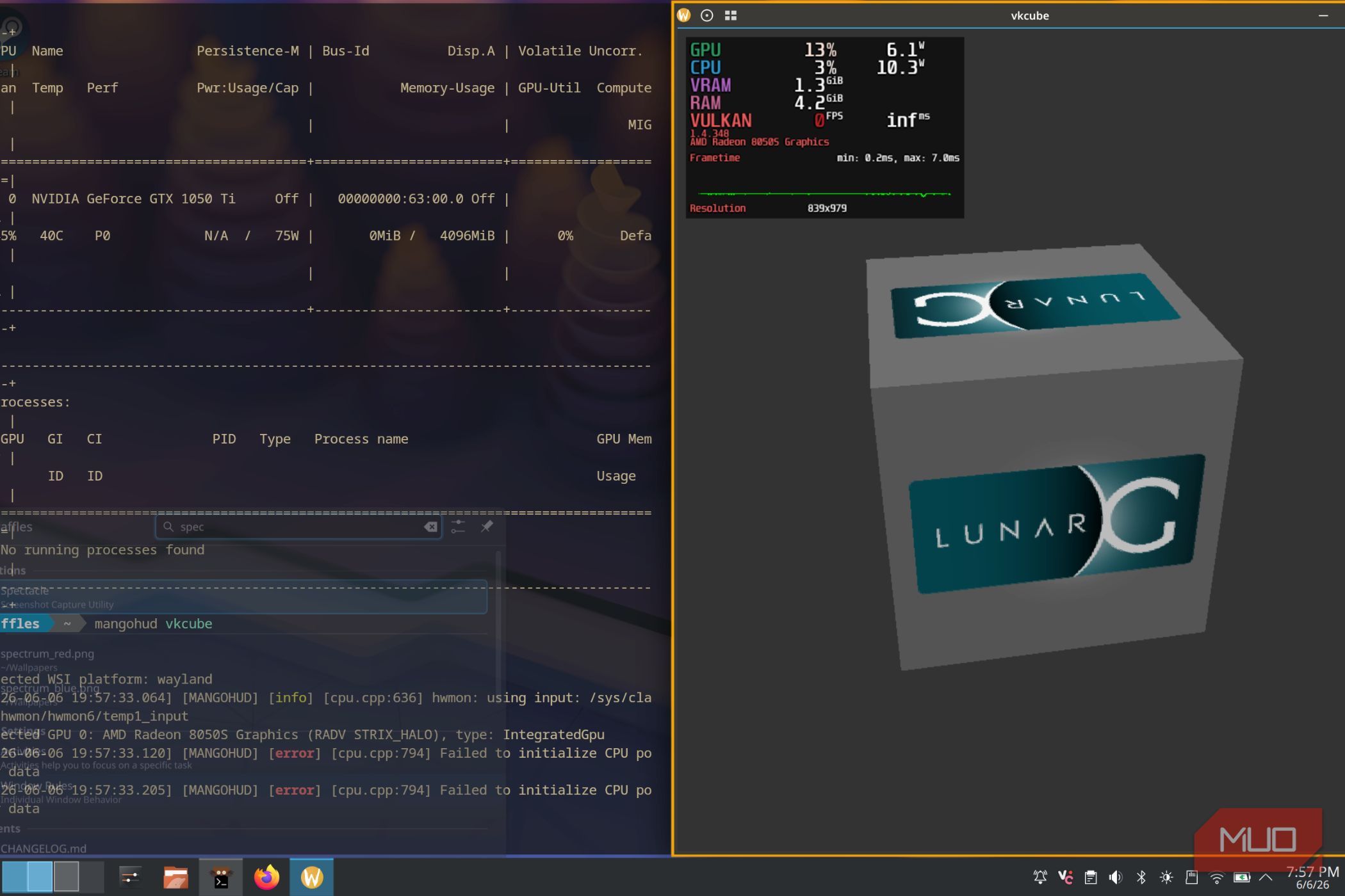 Using VKCUBE 