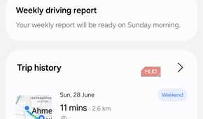One UI 9 Driving report menu on Samsung phone