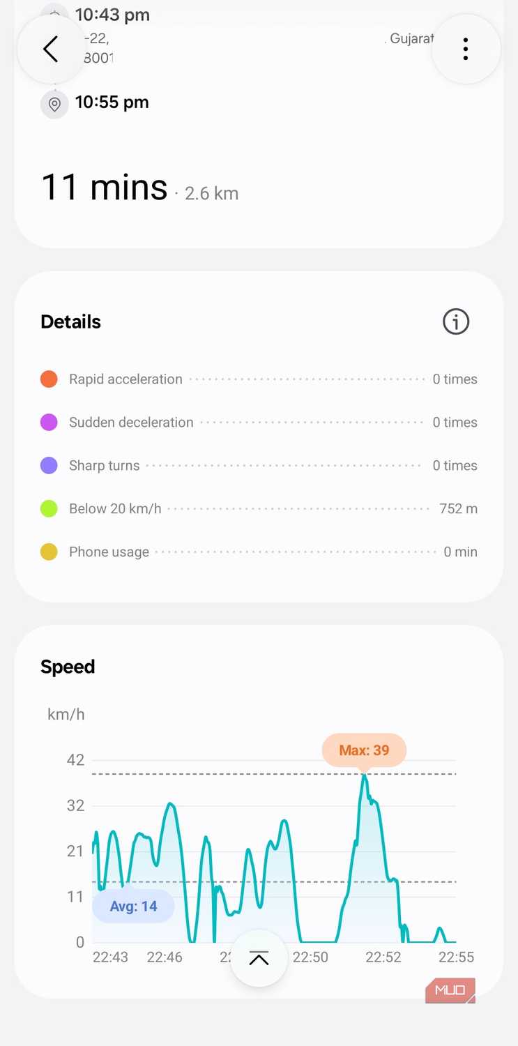 One UI 9 Driving report summary on Samsung phone