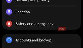 Opening Security and privacy in Samsung Settings