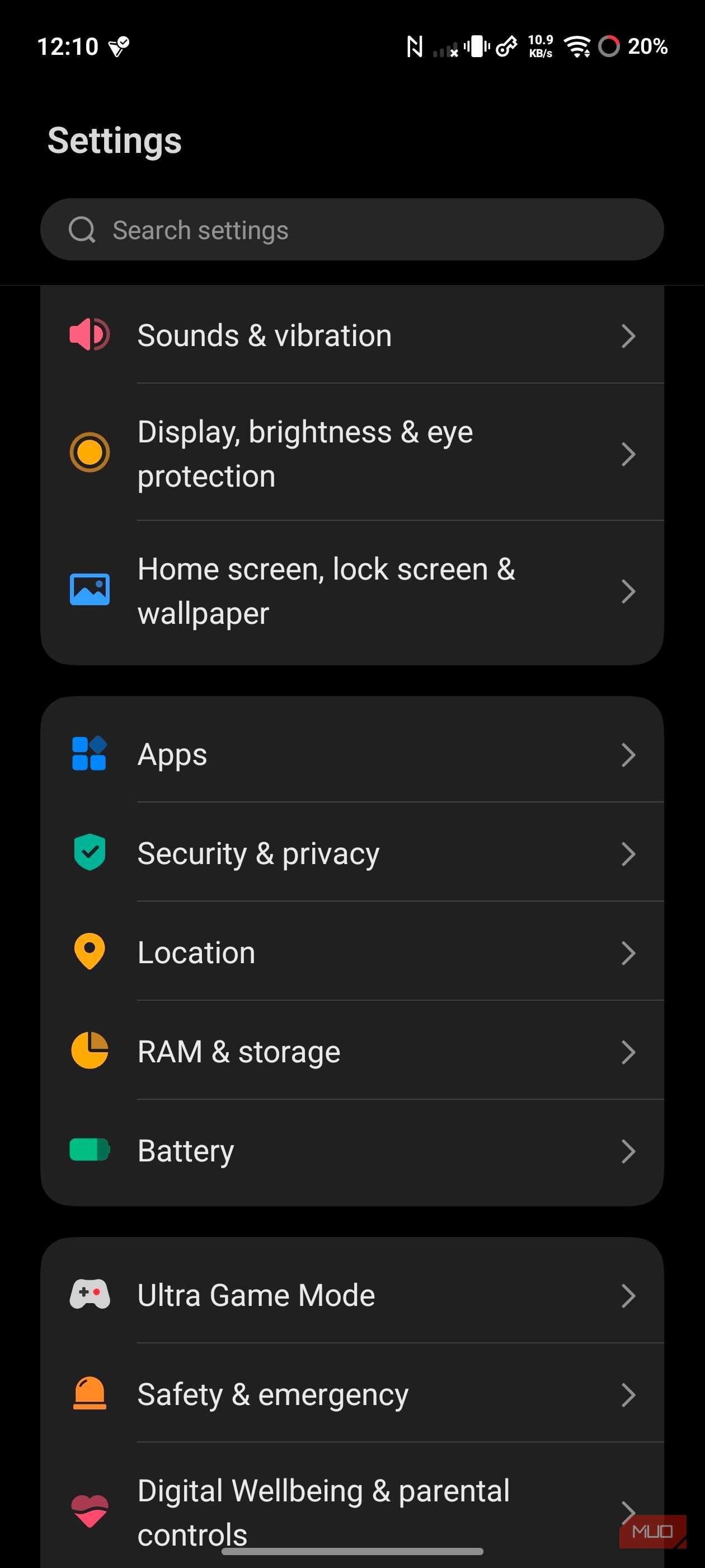 Opening Security & privacy in Vivo Settings