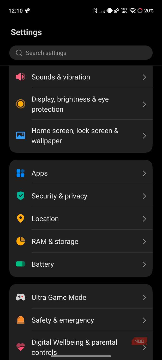 Opening Security & privacy in Vivo Settings