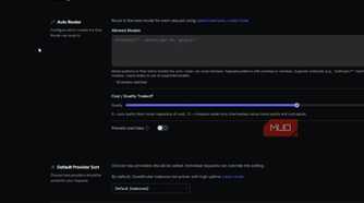 OpenRouter showing the settings.