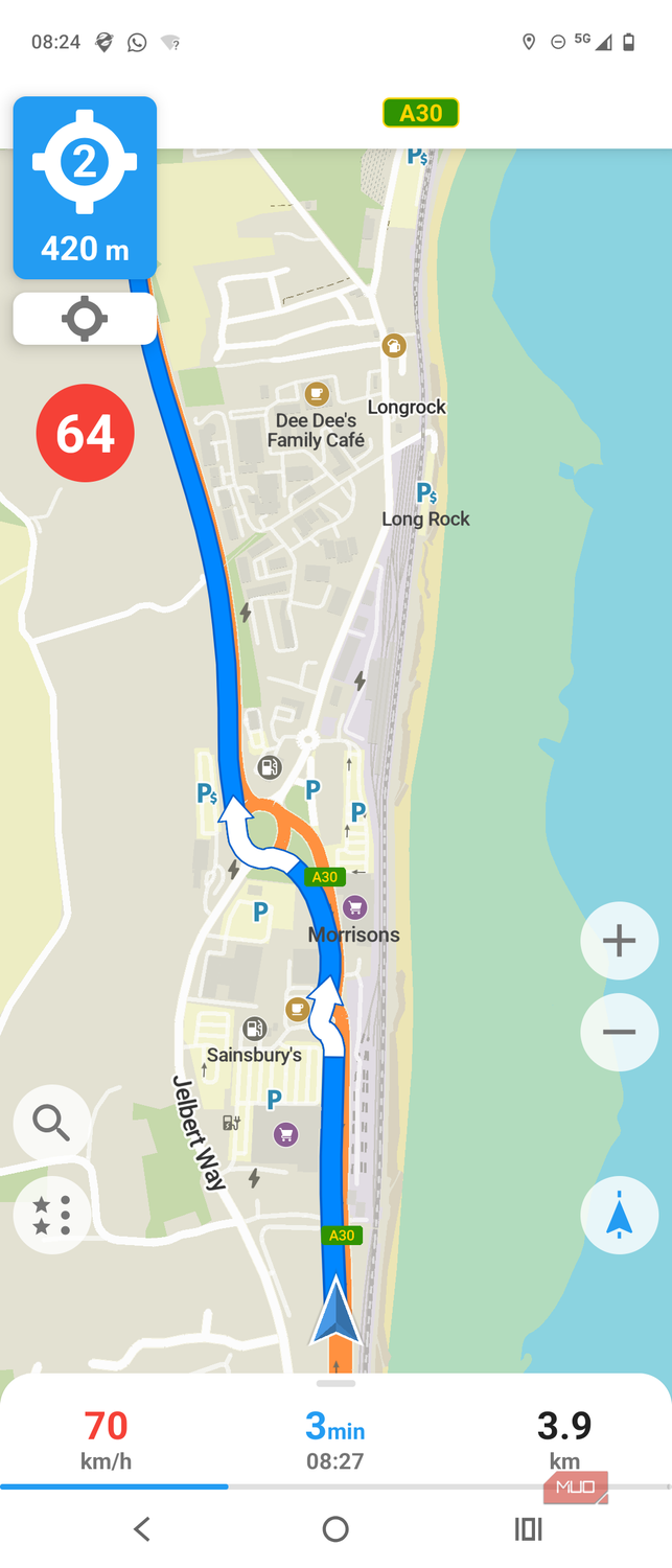 organic maps navigation with speed