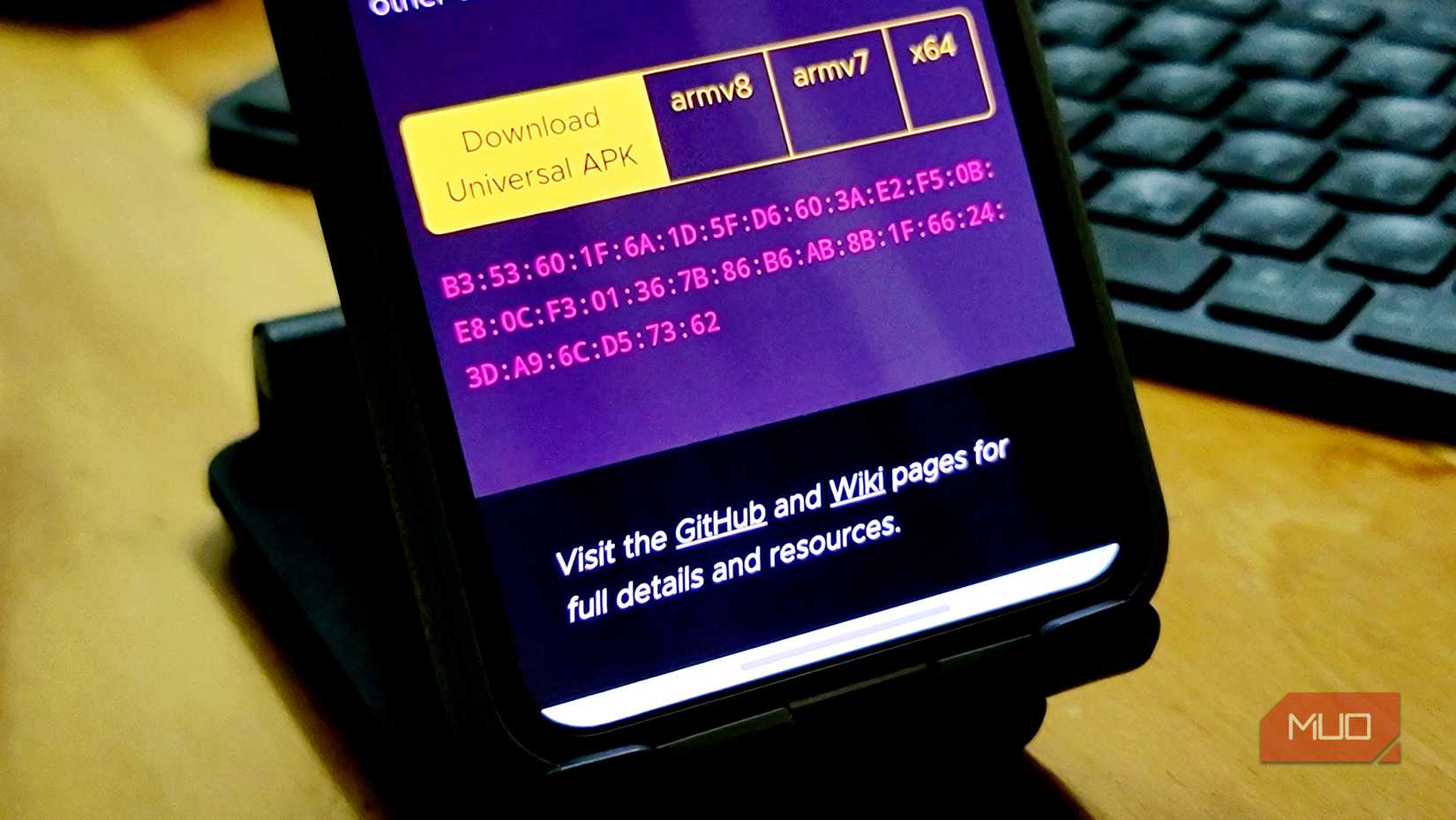 Otainium download apk button on a phone