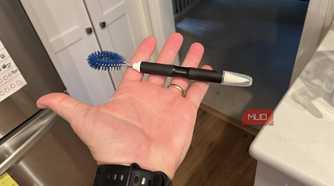 The wire brush of the OXO Good Grips Kitchen Appliance Cleaning Set