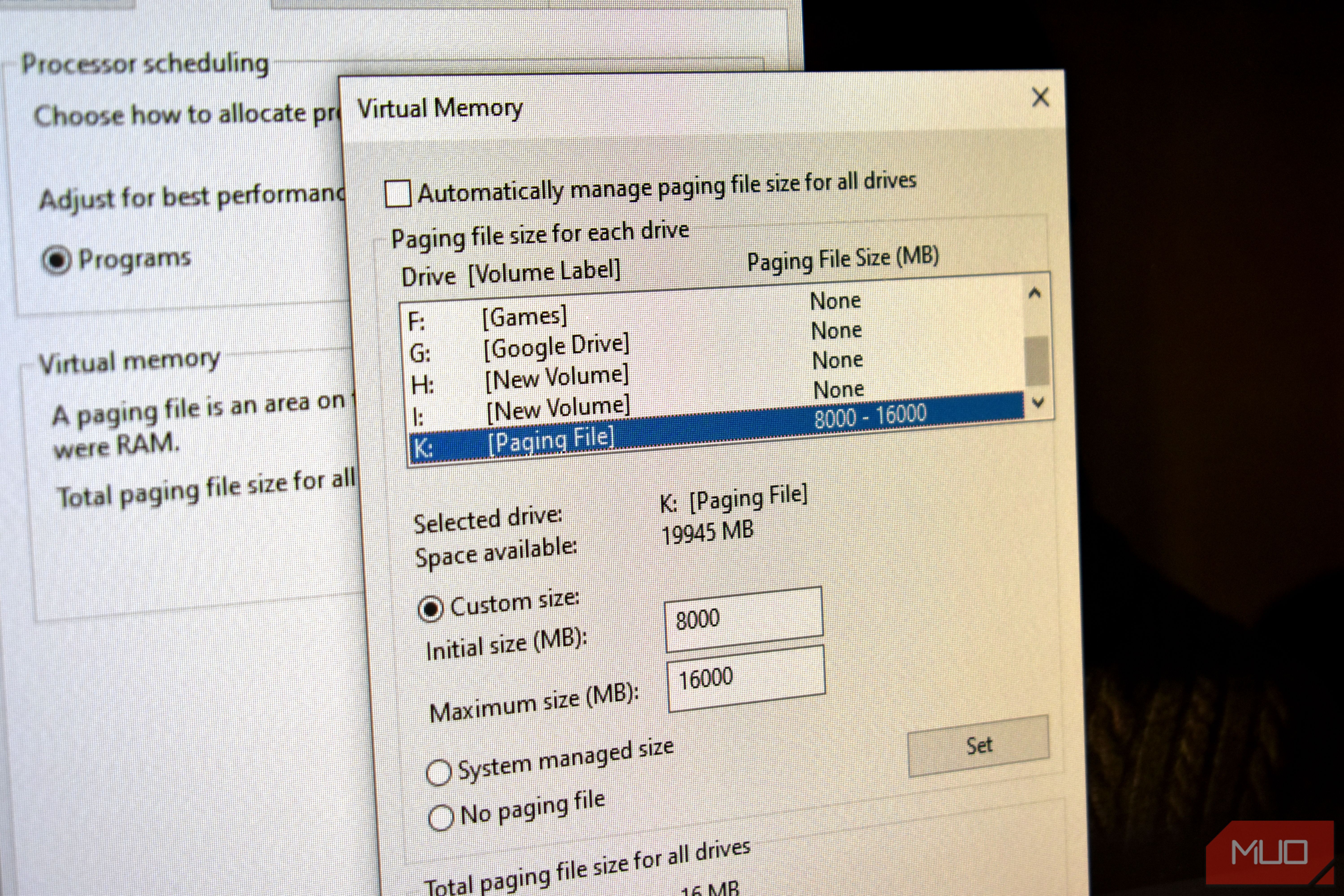 paging file customization windows.