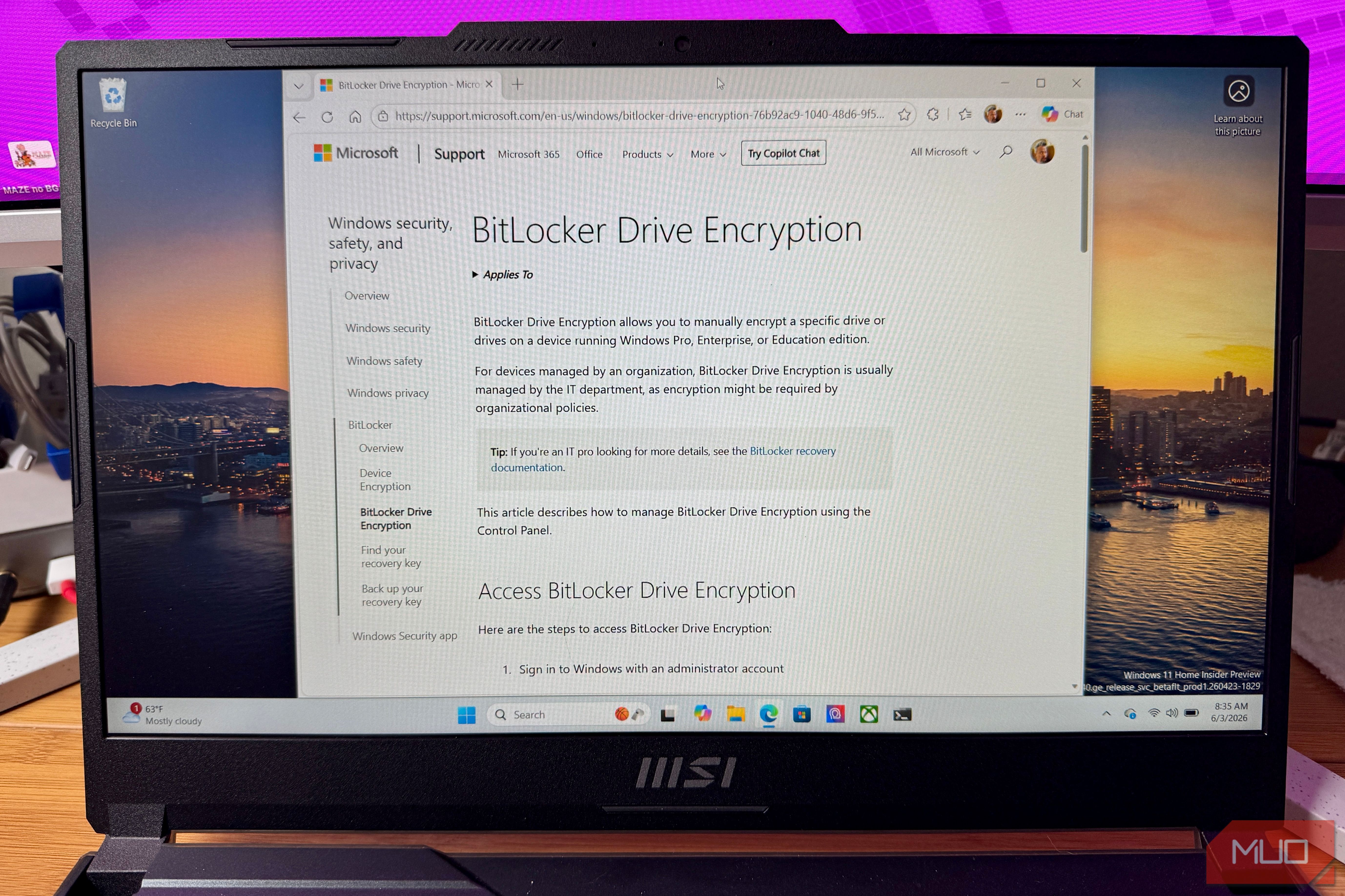 Your Windows 11 drive is probably encrypted right now — here's where Microsoft hid the key