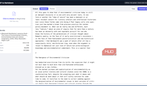PDF to Markdown tool showing the markdown document