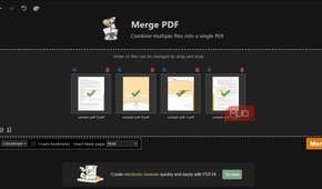 PDF24 Merge PDF four files loaded