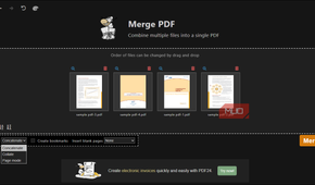 PDF24 Merge PDF method dropdown open