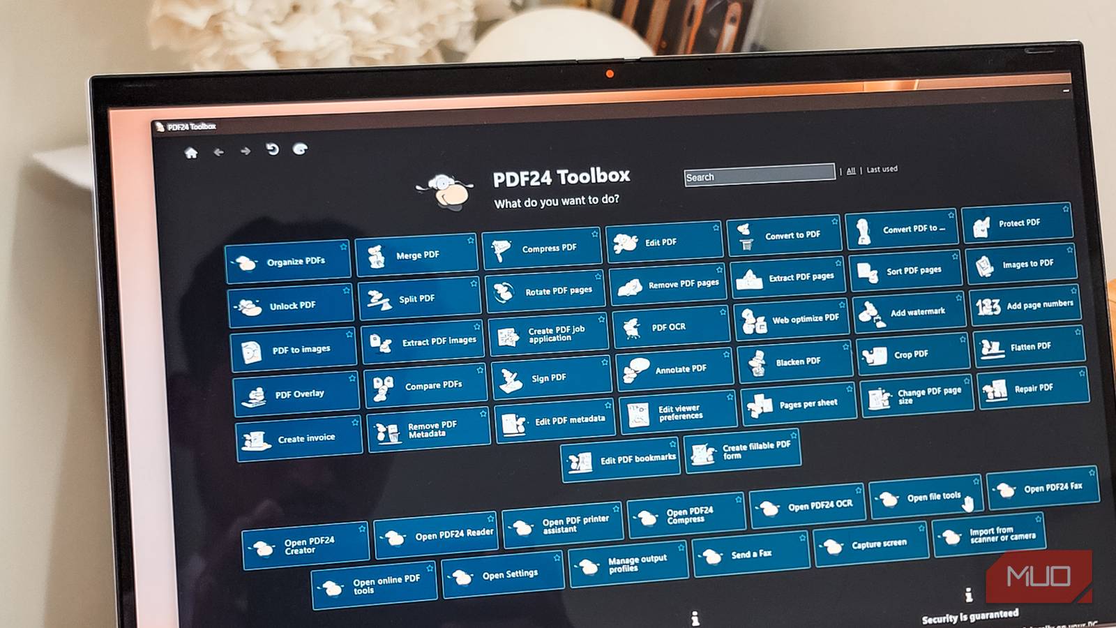 PDF24 open on a Asus Vivobook S Flip 14