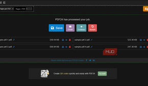 PDF24 Split PDF job complete four files
