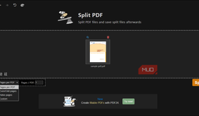PDF24 Split PDF mode dropdown open