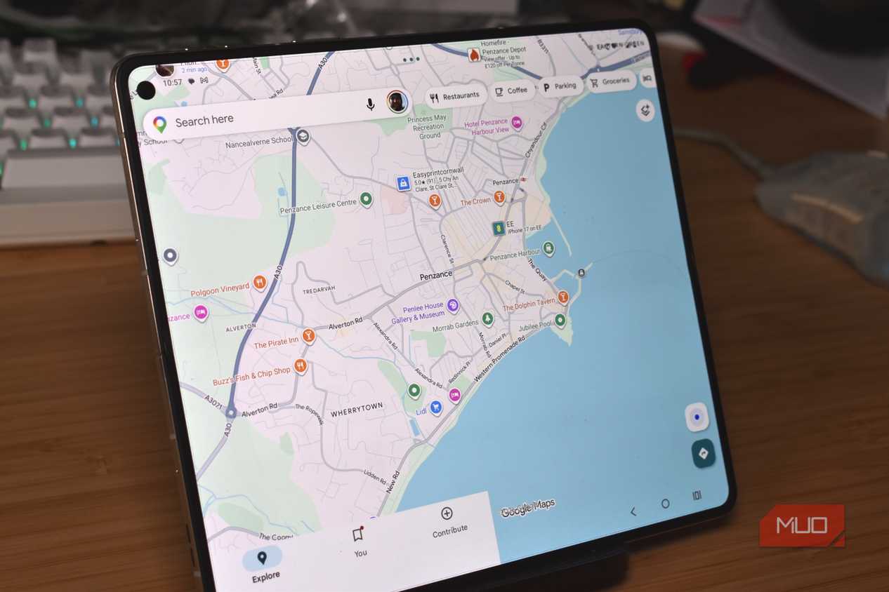 penzance google maps folding phone.
