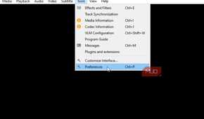 Picking preferences in tools in VLC