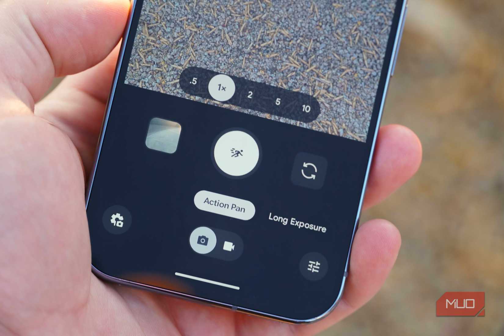 The Action Pan mode in the Pixel Camera app.