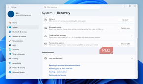 Point-in-time restore feature in Windows 11 Settings app