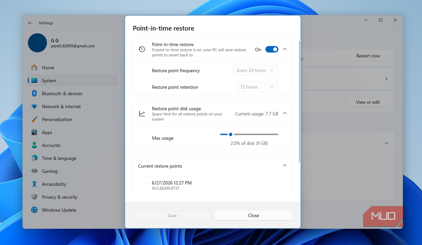 Новая функция Point-in-time restore в Windows 11 для отката системы — иллюстрация 5 к материалу Новая функция Point-in-time restore в Windows 11 для отката системы — иллюстрация 5 к материалу