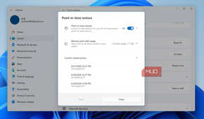 Point-in-time restore Windows 11