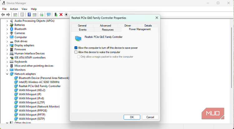 Power Management Eethernet option